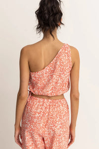 Islander One Shoulder Top  Coral