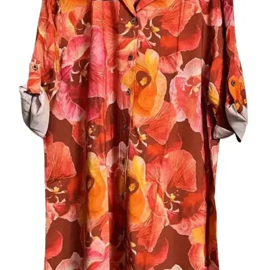 Fall Bloom Shirt Dress