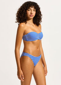 Bustier Bandeau Mesh Effect Azure