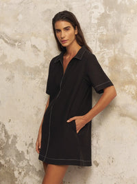 Mae Popover Mini Dress Black
