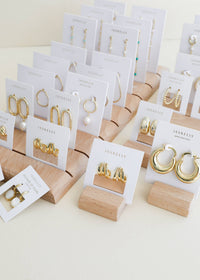 Gold Three Hoop Huggie - Earring