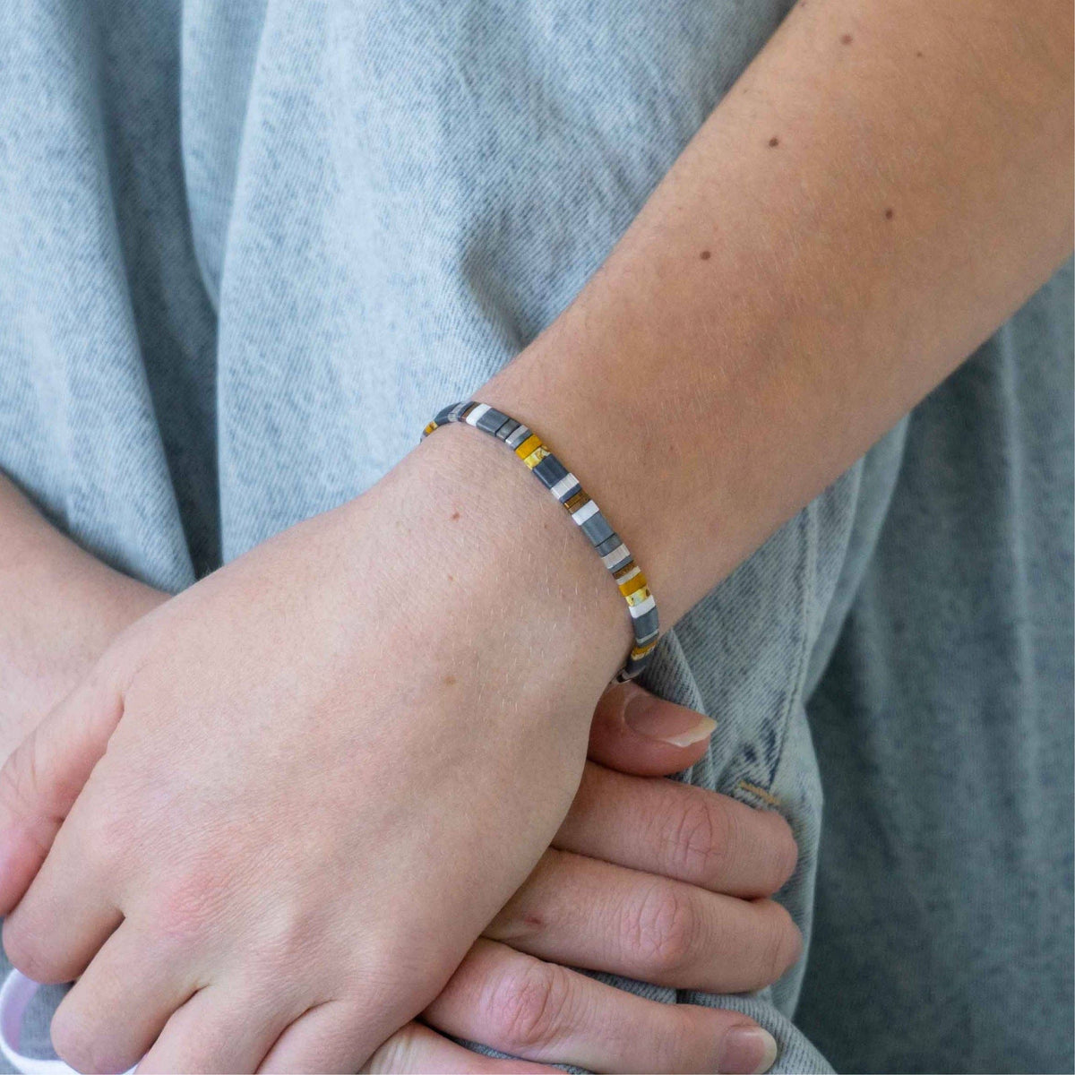 STORMY - Tila Bead Bracelet | Single: 6.50 Inches - M