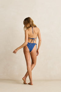 Pacific Rib Tie Side Hi Cut Dark Blue
