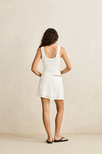 Gigi Lace Scoop Tank White