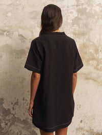 Mae Popover Mini Dress Black