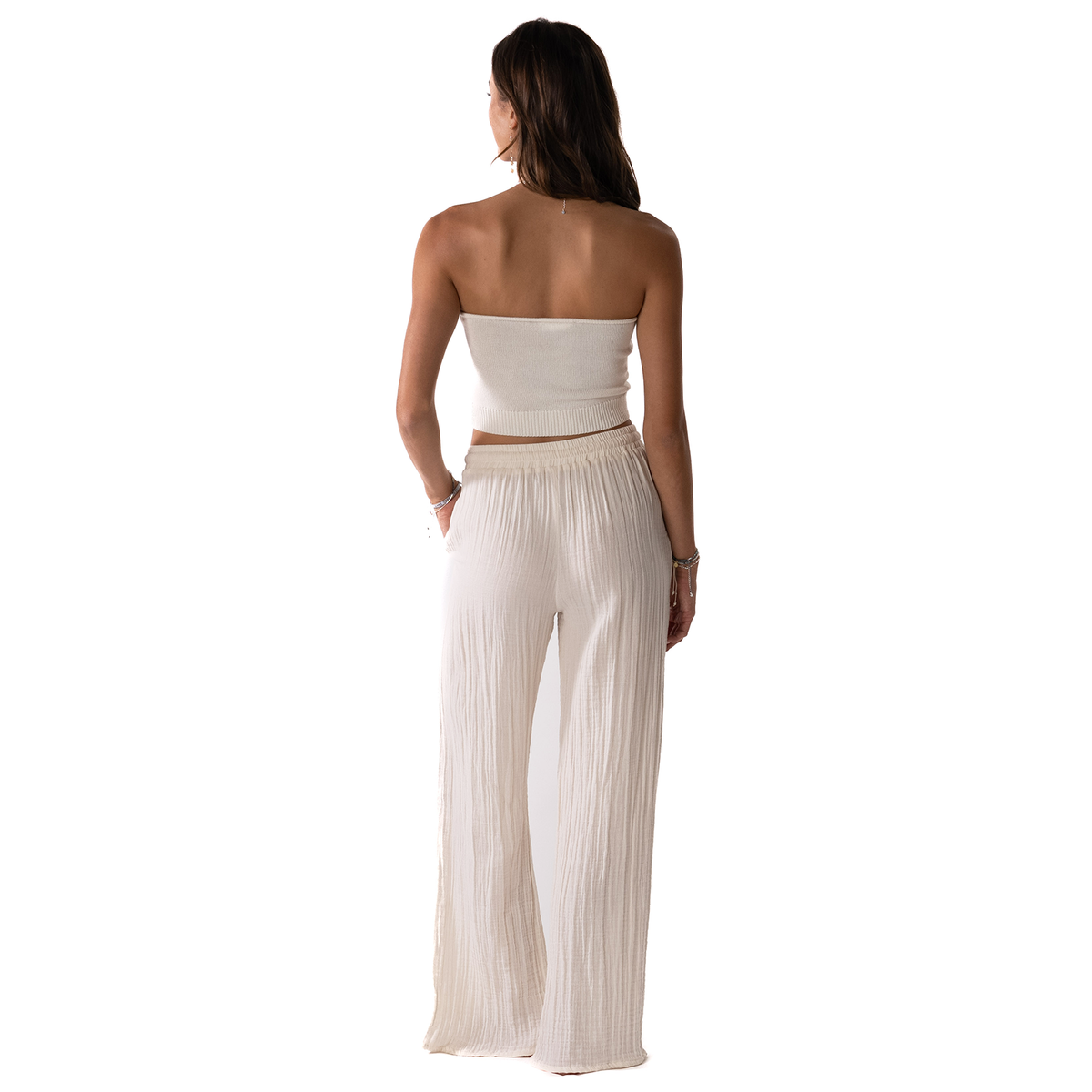 Cream Cabana Pants: L