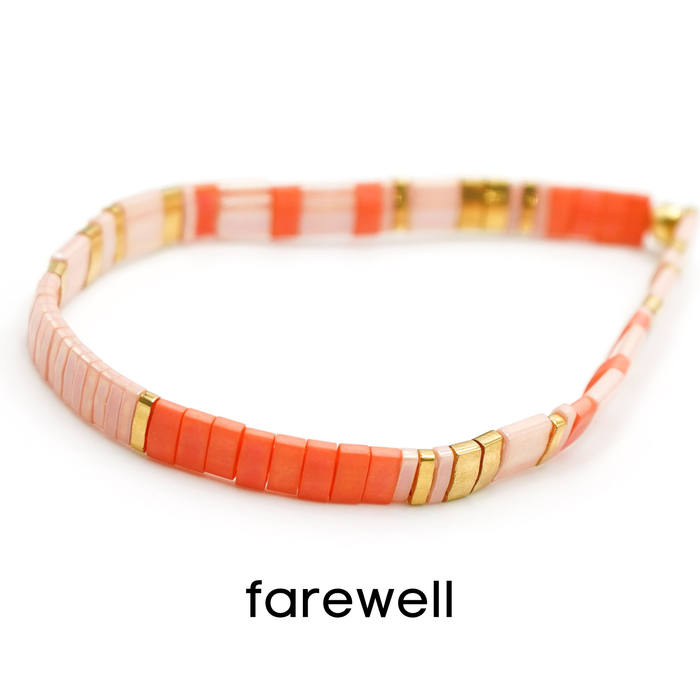 VANILLA BLUSH - Tila Bead Bracelets: 6.50 inches - M / Farewell