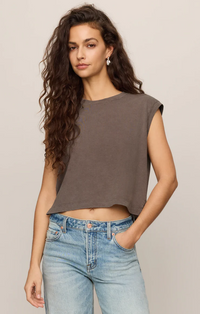 Flex Cropped Muscle Tee Pebble Coast