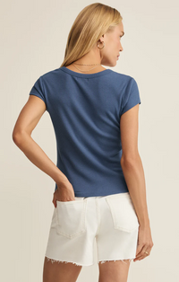 Leisurely Scoop Neck Tee True Navy