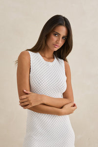 Gigi Knit Tank Dress White
