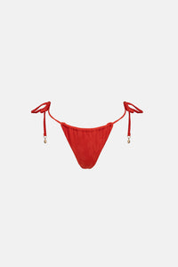 Leilani Gathered Tie Side Pant Red