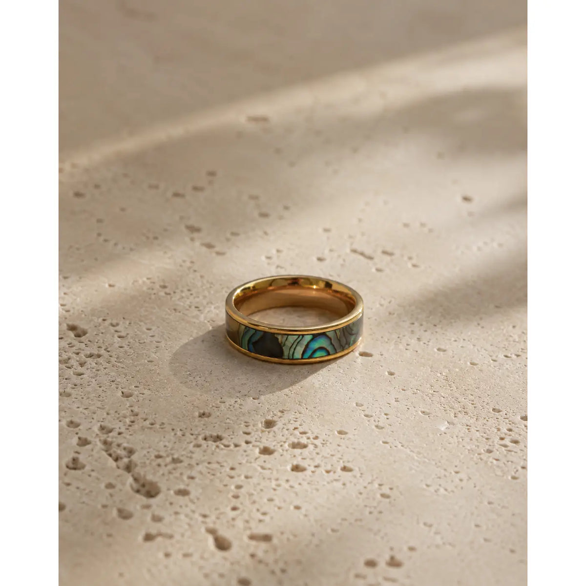 Del Mar Ring | Gold Abalone Shell