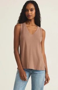 Californian V Neck Tank Top Iced Coffee