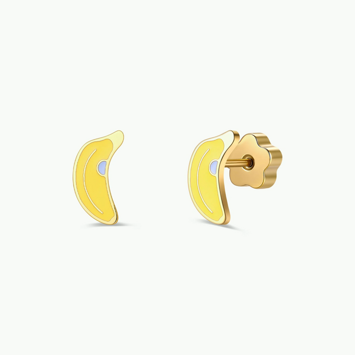 Banana Enamel Flat Back Kids Earrings