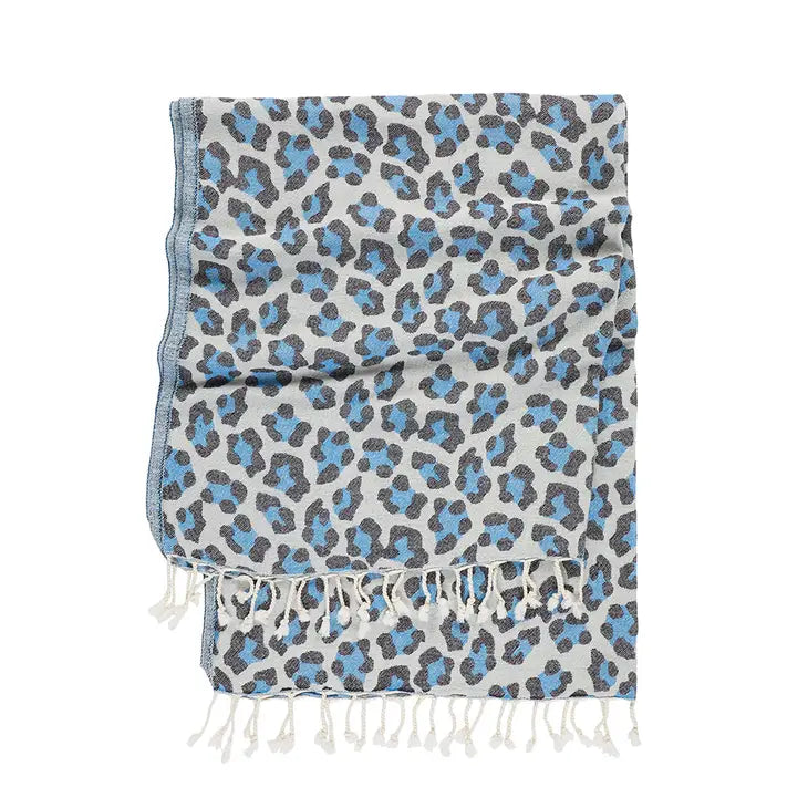 Leopard Towel Azure