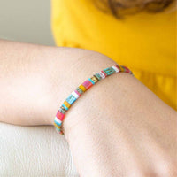 Quality Tila Bead Stretch Beaded Bracelet (5.75-8.50 inches): 6.50 Inches - M