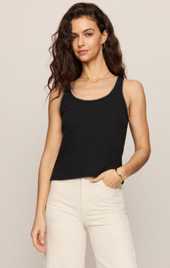 Julian Crochet Tank Black