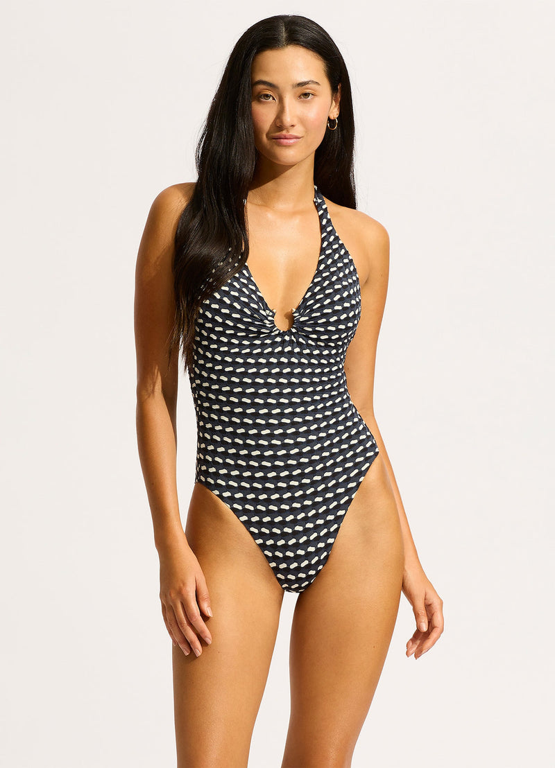 Ring Front Halter One Piece Mala