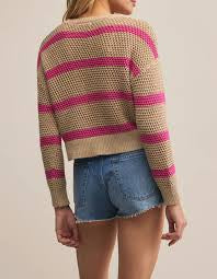 Broadbeach Striped Sweater Biscuit