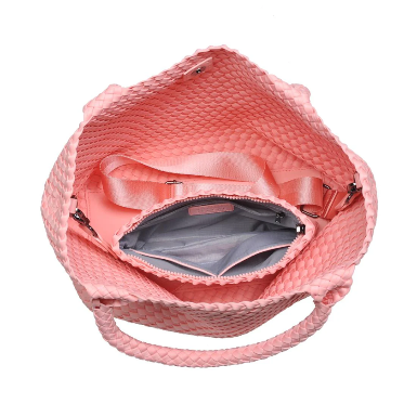 Sky's The Limit Medium Woven Tote Blush