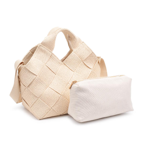 Resilience Woven Straw Tote Cream