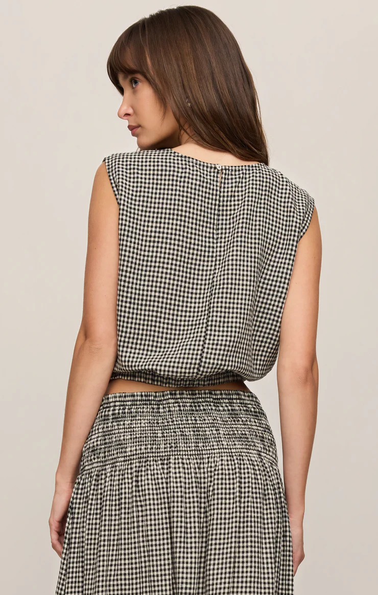 Merit Cropped Gingham Top