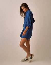 Jules Poplin Dress Vintage Blue