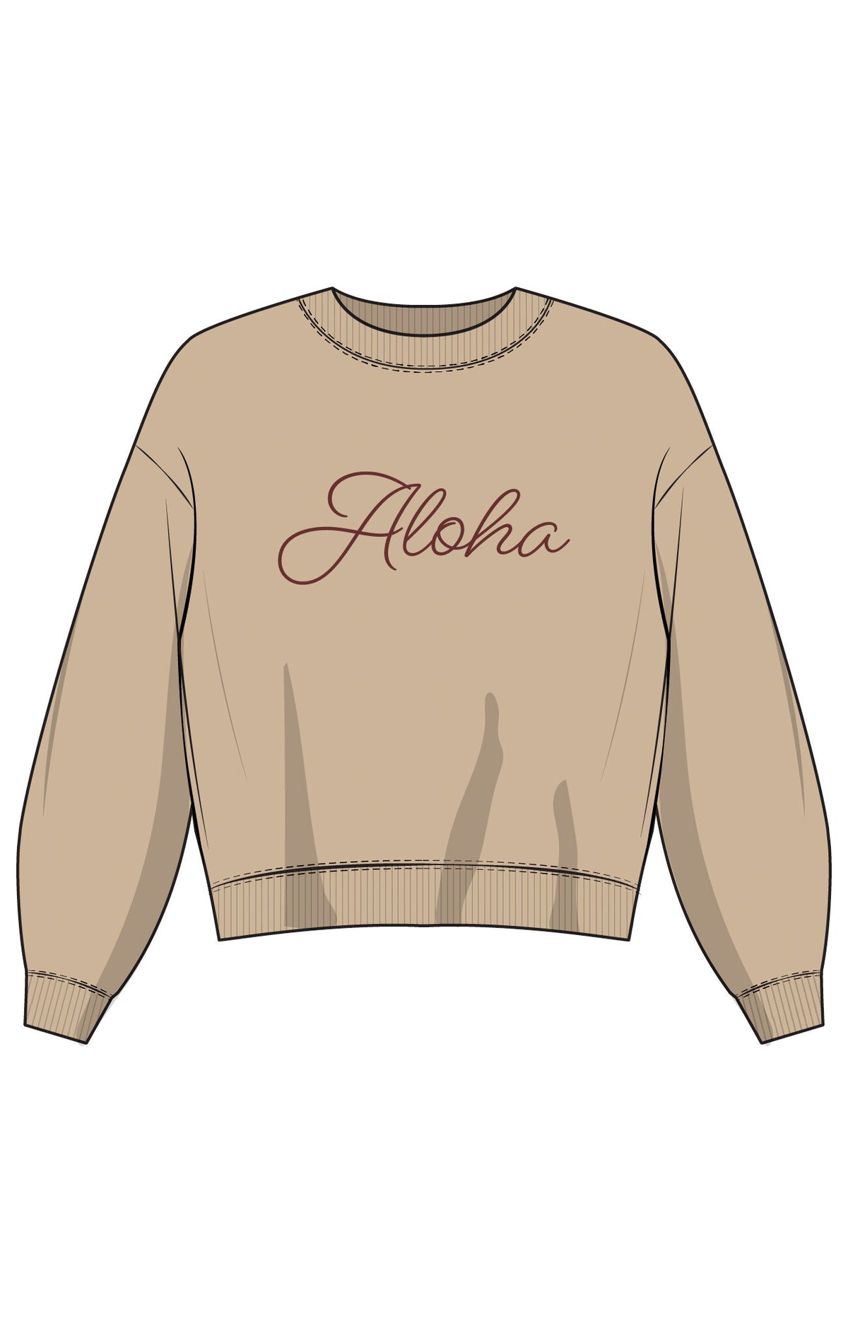 Aloha Script First Date Sweatshirt Toast