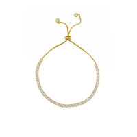 18K Gold Pull Tie Tennis Bracelet