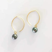 Tahitian Pearl Half Moon Earrings