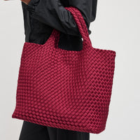 Sky's The Limit Medium Woven Tote Wine