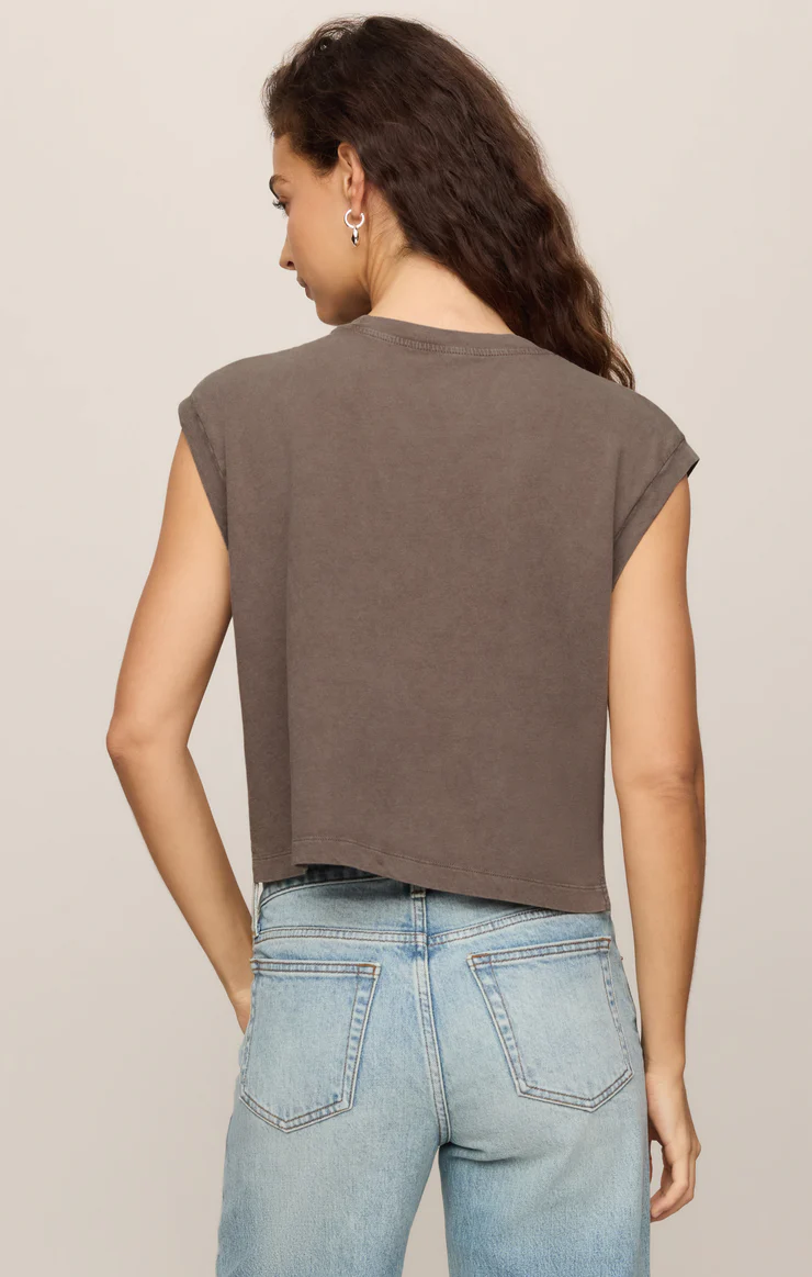 Flex Cropped Muscle Tee Pebble Coast