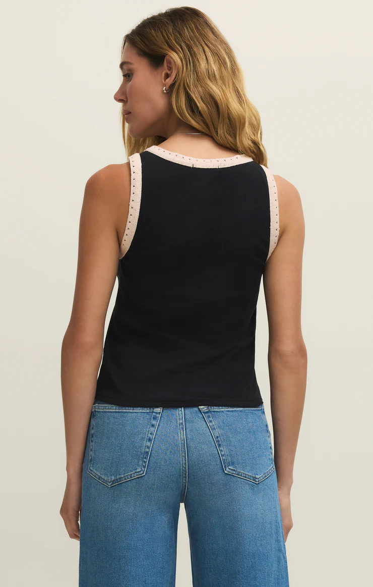 Clarke Rib Tank Black