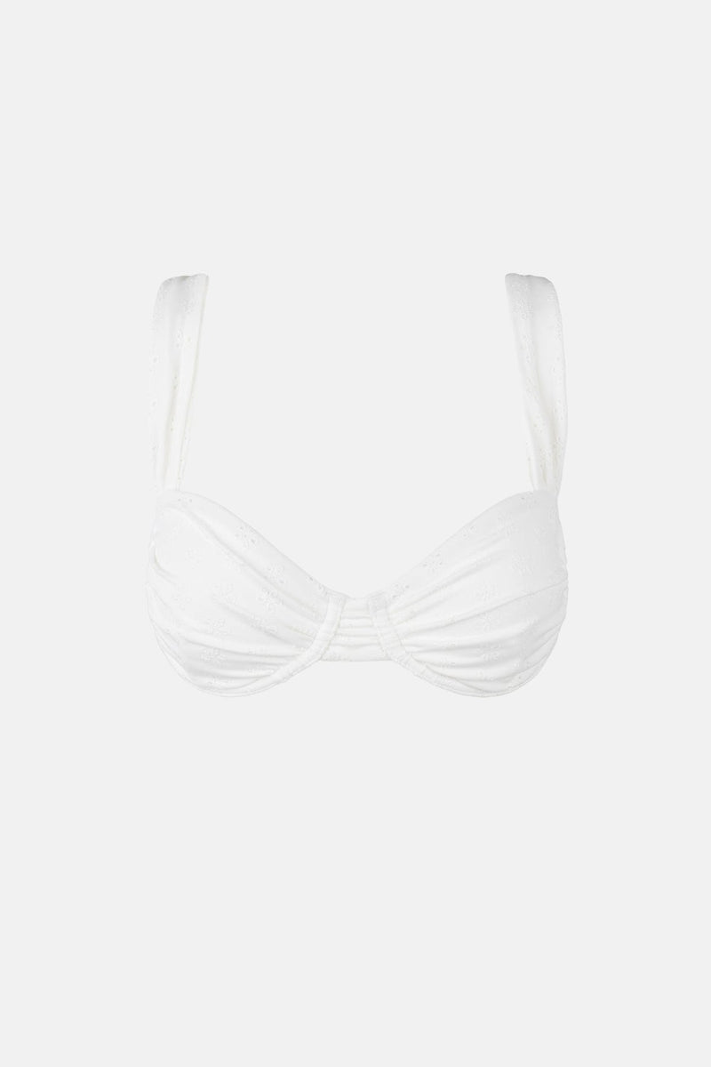 Broderie Underwire Bralette Top Off White