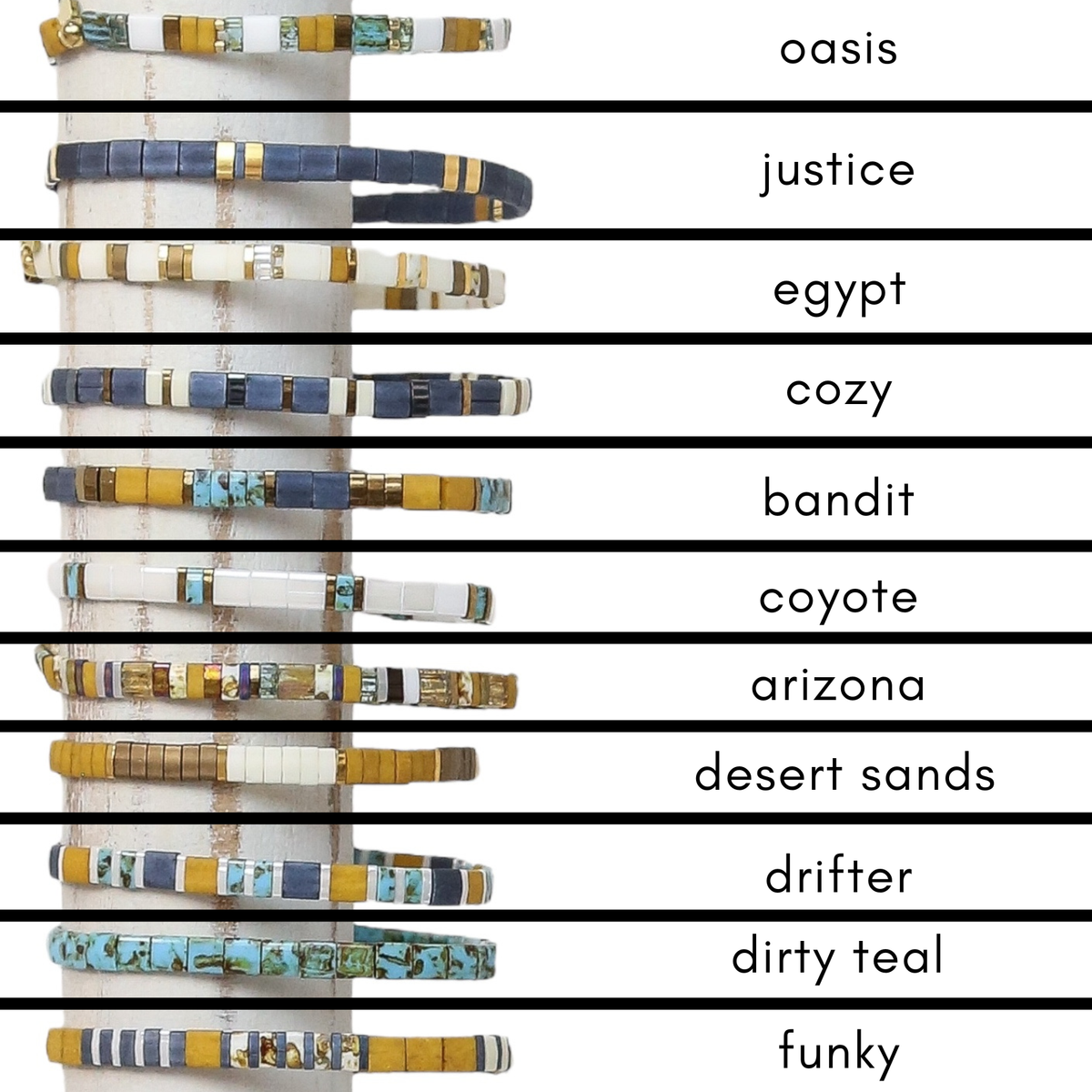 SIERRA GOLD - Tila Bead Bracelets: 6.25 inches - S / Desert Sands