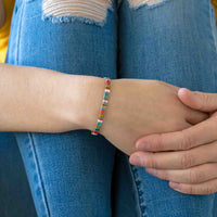 Quality Tila Bead Stretch Beaded Bracelet (5.75-8.50 inches): 6.50 Inches - M