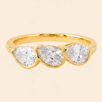 Cascade Pear Ring - White CZ