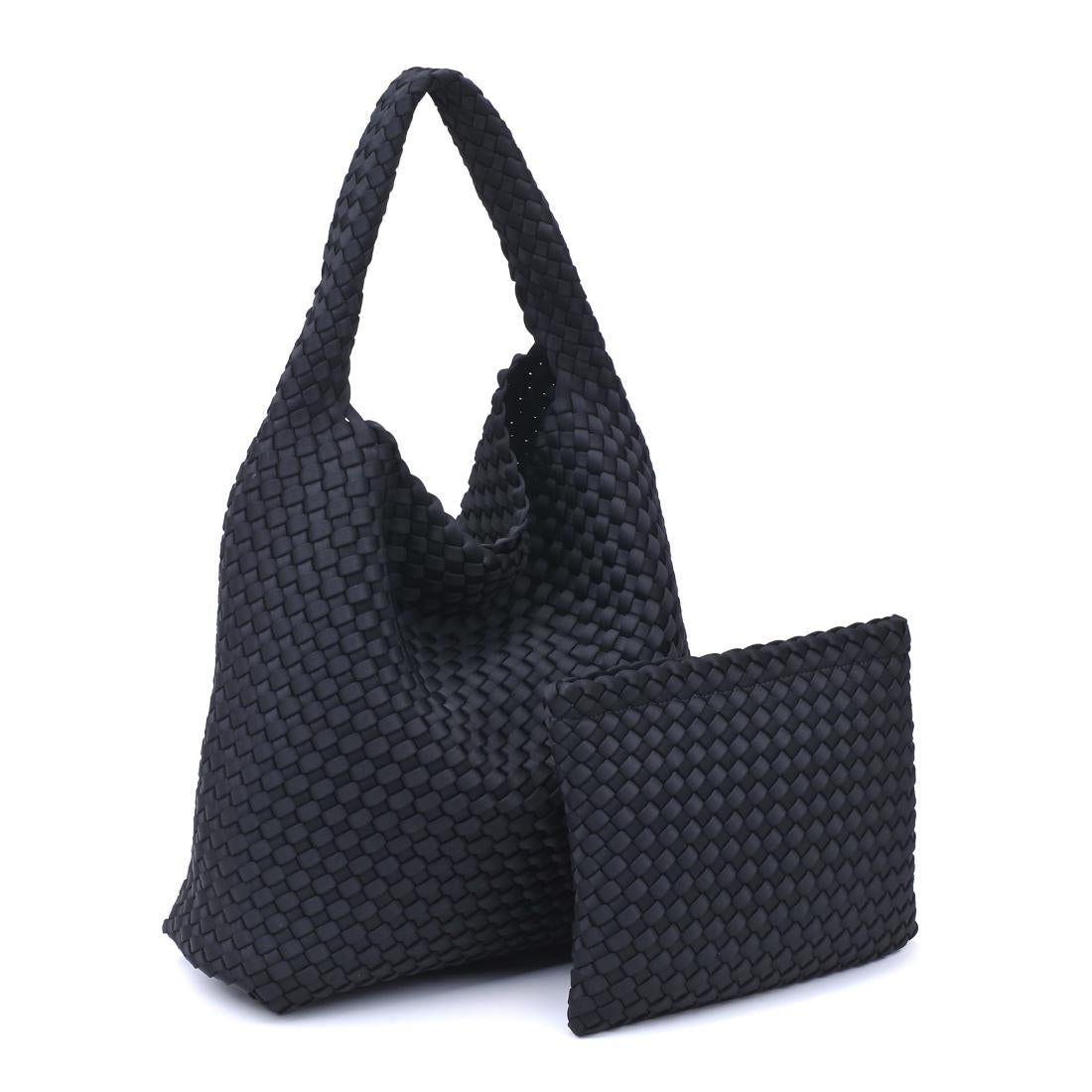 Celestial Woven Neoprene Hobo Black