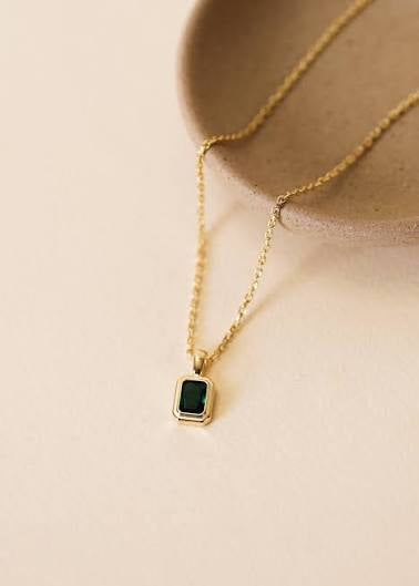 Rectangle Baguette Pendant Emerald