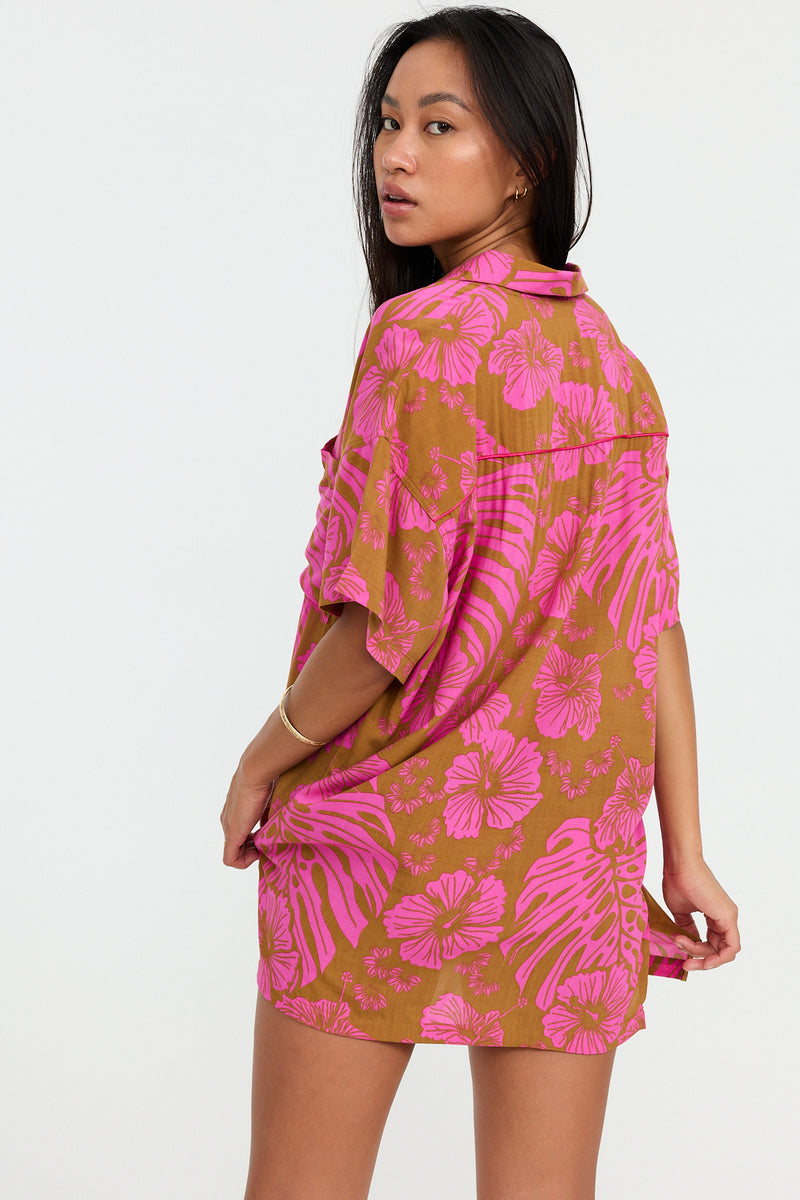Aloha Shirt Dress Garden