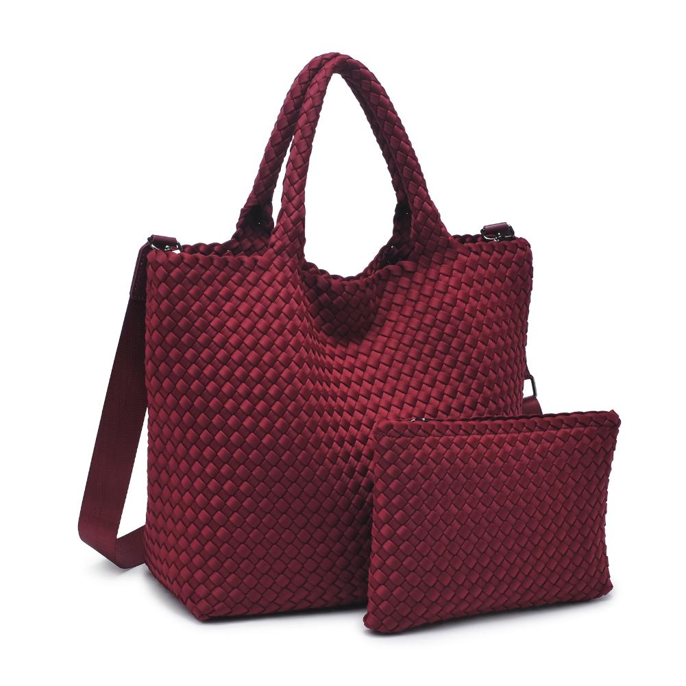 Sky's The Limit Medium Woven Tote Wine