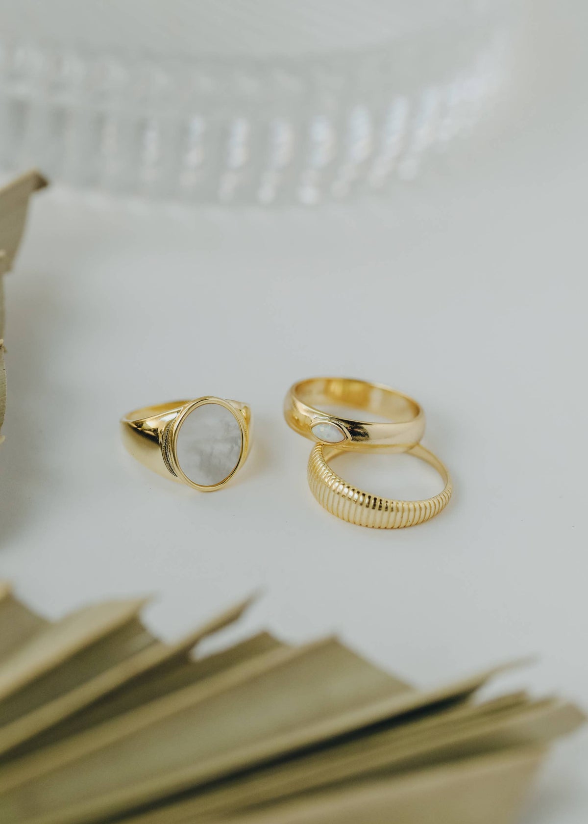 Gold Rings - Ridged: 8