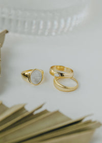 Gold Rings - Ridged: 8