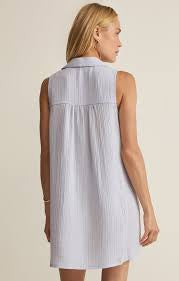 New Light Crinkle Mini Dress Hamptons Blue