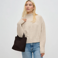 Sky's the Limit Small Woven Tote Chocolate