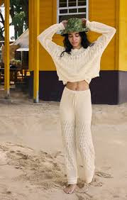 Adia Crochet Pant Sea Salt