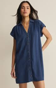 Shellbound Twill Dress Twilight Blue