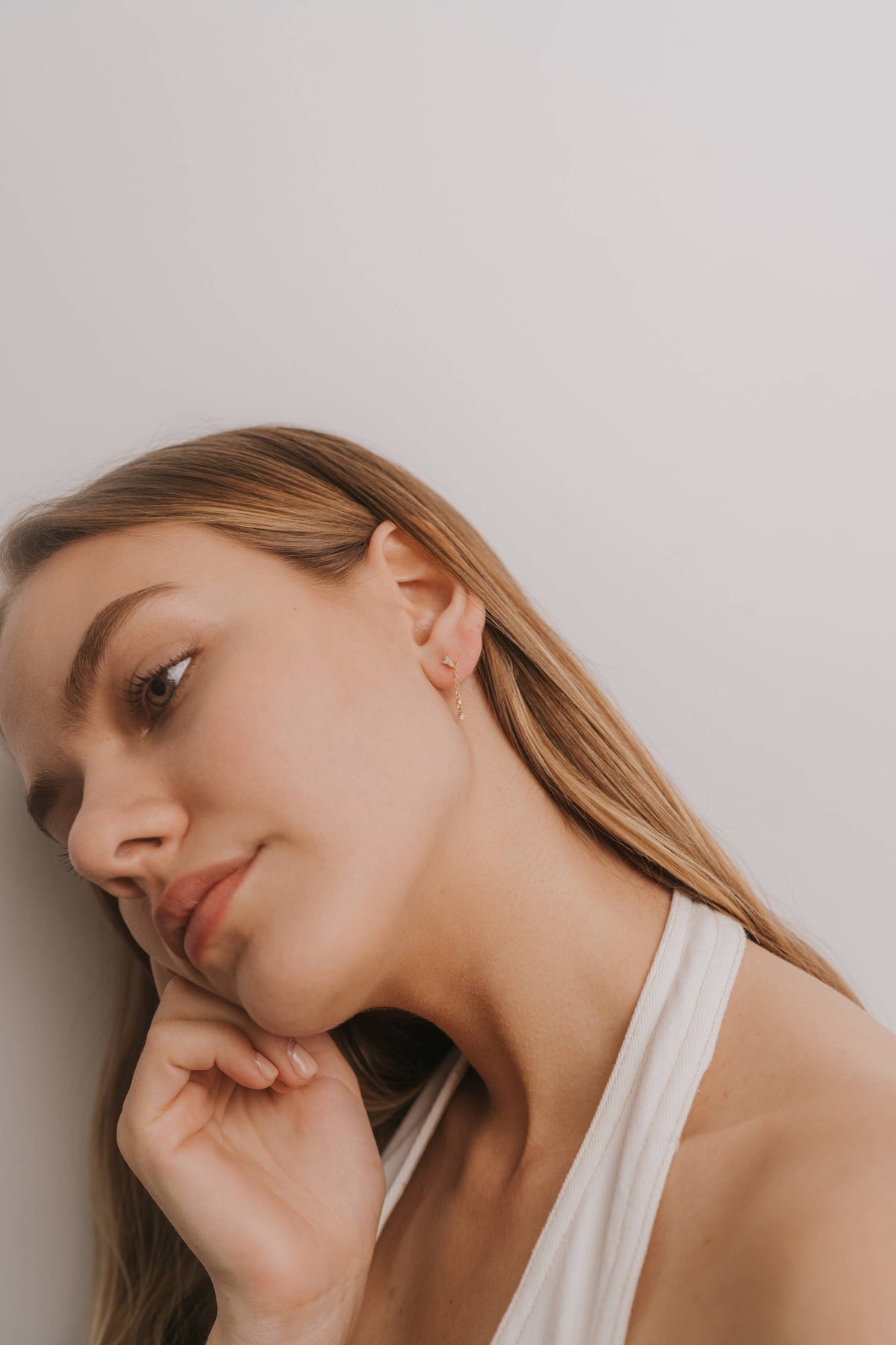 Baguette Drop - Gold Earrings