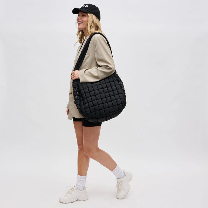 Revive Puffer Hobo Bag Black