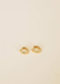Small Channel Gold Hoop